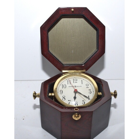 Howard Miller 645-187 Nautical Clock Working Pre-Owned Rosewood Case - Picture 1 of 8